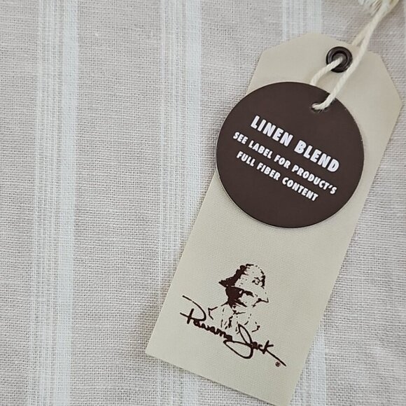 Panama Jack Linen Blend Shirt Men's Size L Beige Stripe NEW Button-Up Collared - Picture 4 of 14